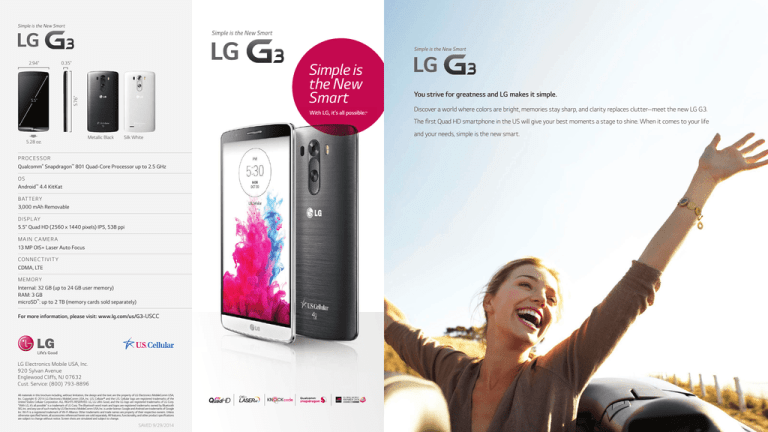 LG US990 Quick start guide LG US990 Quick start guide