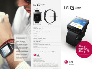 LG W100 Quick start guide LG W100 Quick start guide