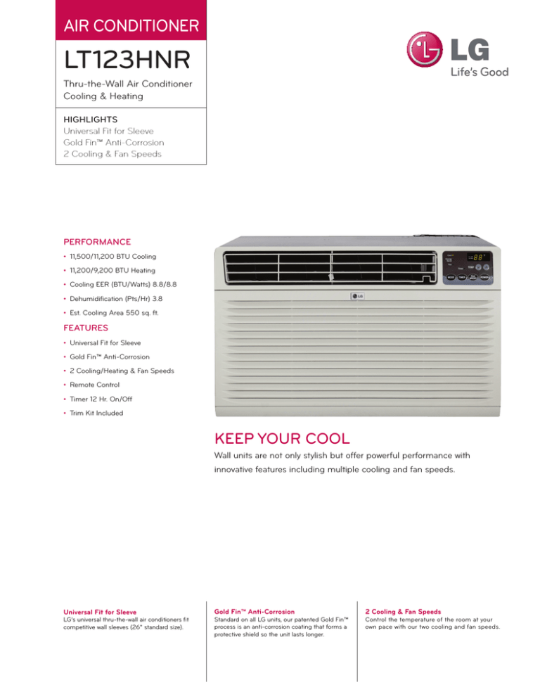 LG LT123HNR Specification LG LT123HNR Specification
