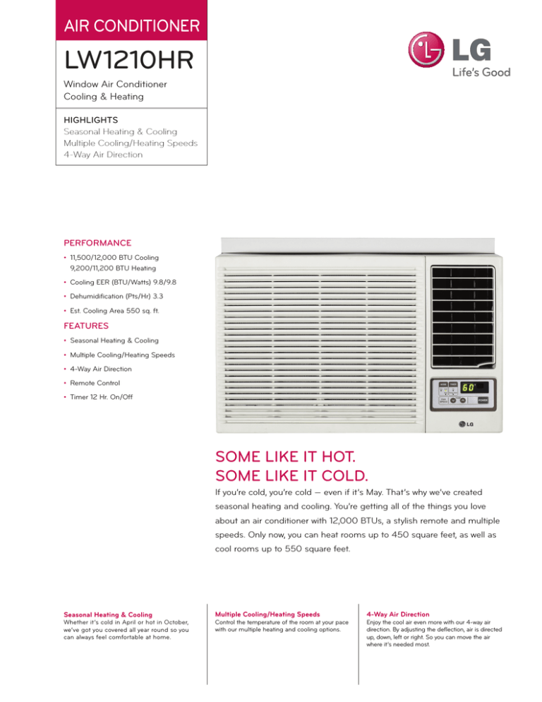 LG LW1210HR Specification LG LW1210HR Specification