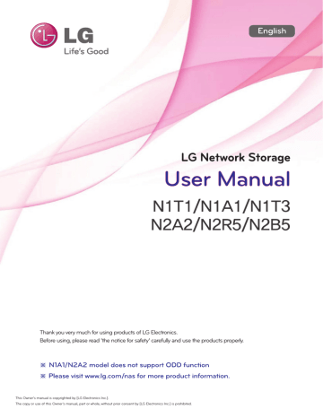 LG N1A1DD1, N1A1, N1T3DD1, N1T1DD1, N1T1TD1, N2A2DD2, N2A2DF2 User's manual LG N1A1DD1, N1A1, N1T3DD1, N1T1DD1, N1T1TD1, N2A2DD2, N2A2DF2 User's manual