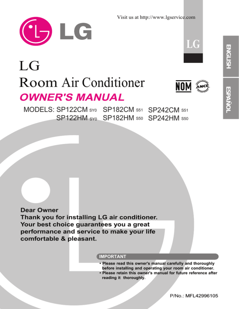 LG SP122CM SY0 User's manual LG SP122CM SY0 User's manual