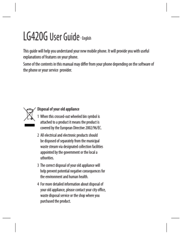 Life is good LG420G User guide | Manualzz Life is good LG420G User guide | Manualzz