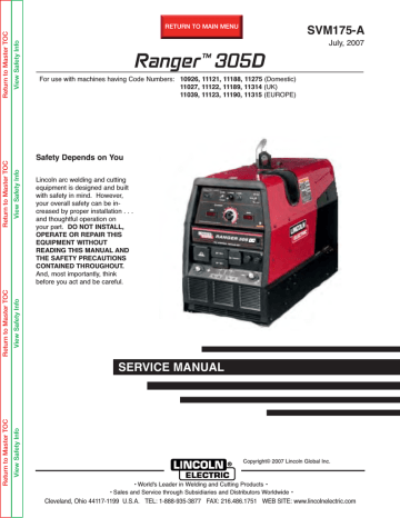 Lincoln Electric 305D Service manual | Manualzz