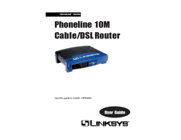 Linksys HomeLink HPPO200 User's manual Linksys HomeLink HPPO200 User's manual