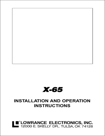 Lowrance electronic X-65 User's manual Lowrance electronic X-65 User's manual
