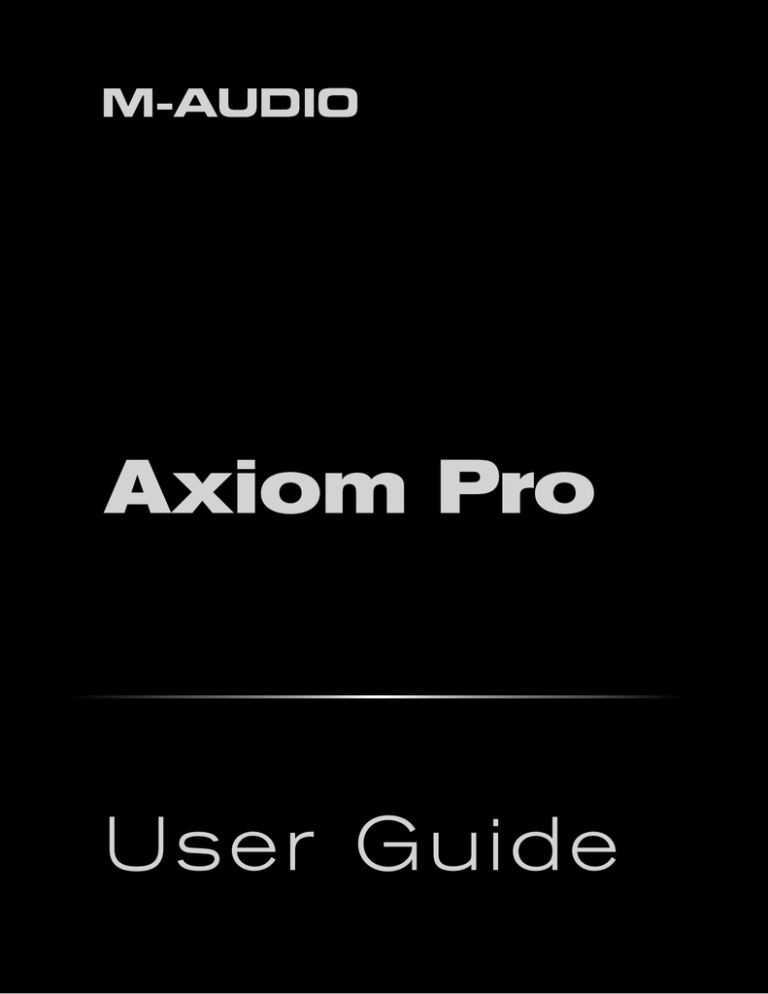 M-Audio Axiom Pro User manual M-Audio Axiom Pro User manual