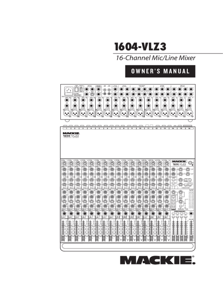 Mackie 1604-VLZ3 User manual Mackie 1604-VLZ3 User manual