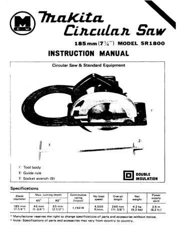 Makita SR1800 Instruction manual | Manualzz