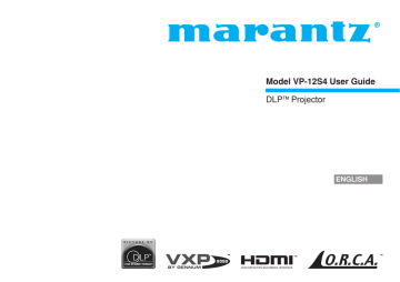 Marantz VP-12S4 User's manual Marantz VP-12S4 User's manual