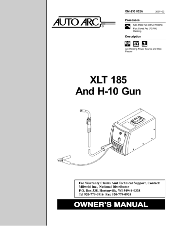 Miller Electric XLT 185 User's Manual | Manualzz
