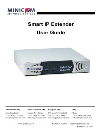 Minicom Advanced Systems Smart IP Extender User guide | Manualzz Minicom Advanced Systems Smart IP Extender User guide | Manualzz