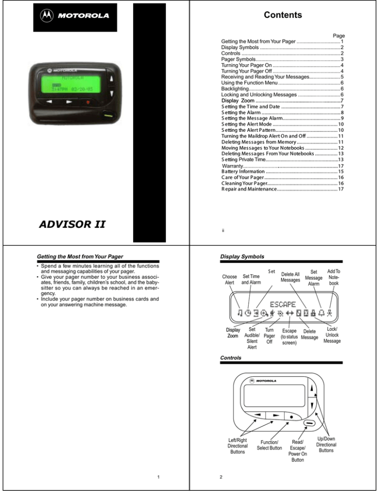Motorola Advisor II User manual Motorola Advisor II User manual