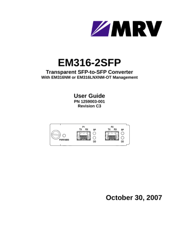 MRV Communications EM316-2SFP User guide | Manualzz MRV Communications EM316-2SFP User guide | Manualzz