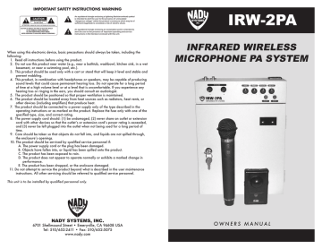 Nady Systems IRW-2PA Service Instructions | Manualzz