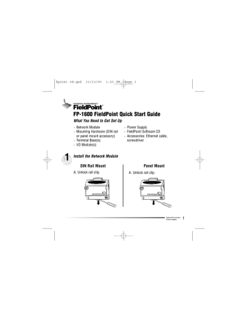 National Instruments FP-1600 Quick Start Guide | Manualzz National Instruments FP-1600 Quick Start Guide | Manualzz