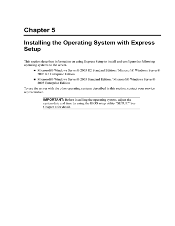 SETTING FOR SOLVING PROBLEMS. NEC Express5800/120Rh-1 | Manualzz