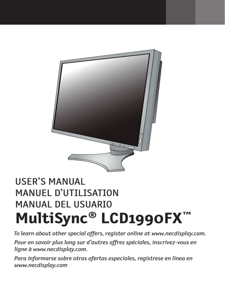 NEC LCD1990FXTM User manual NEC LCD1990FXTM User manual