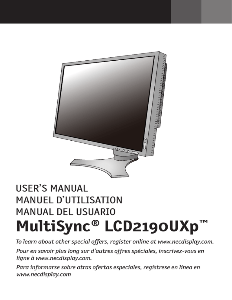 NEC LCD2190UXP-BK User manual NEC LCD2190UXP-BK User manual