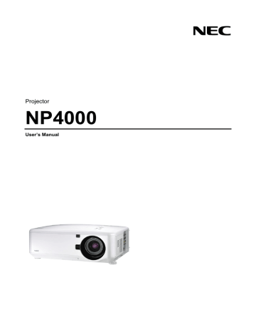 NEC Projector NP4000 User's Manual | Manualzz NEC Projector NP4000 User's Manual | Manualzz