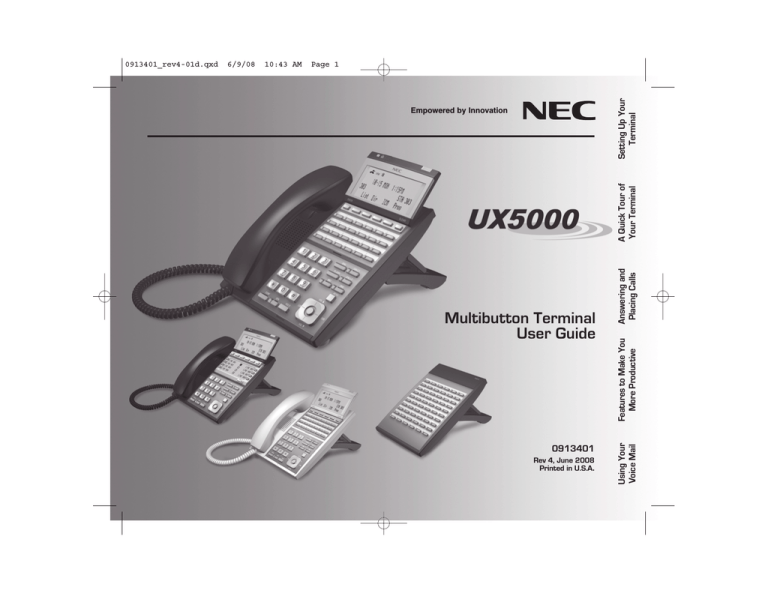NEC UX5000 User manual NEC UX5000 User manual