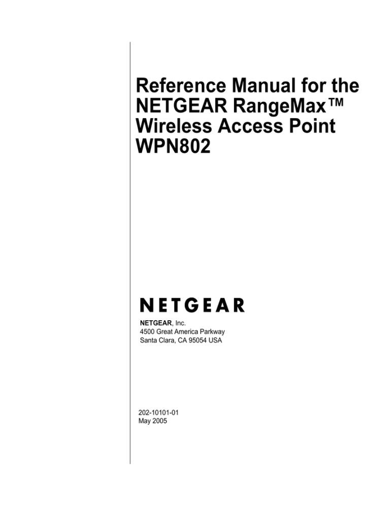 Netgear WPN802, WPN802v2 Owner's manual Netgear WPN802, WPN802v2 Owner's manual