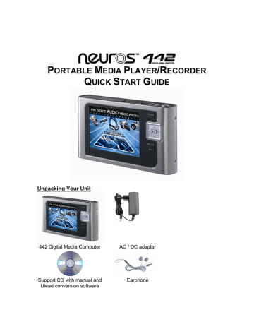 Neuros Audio 442 Quick Start Guide | Manualzz