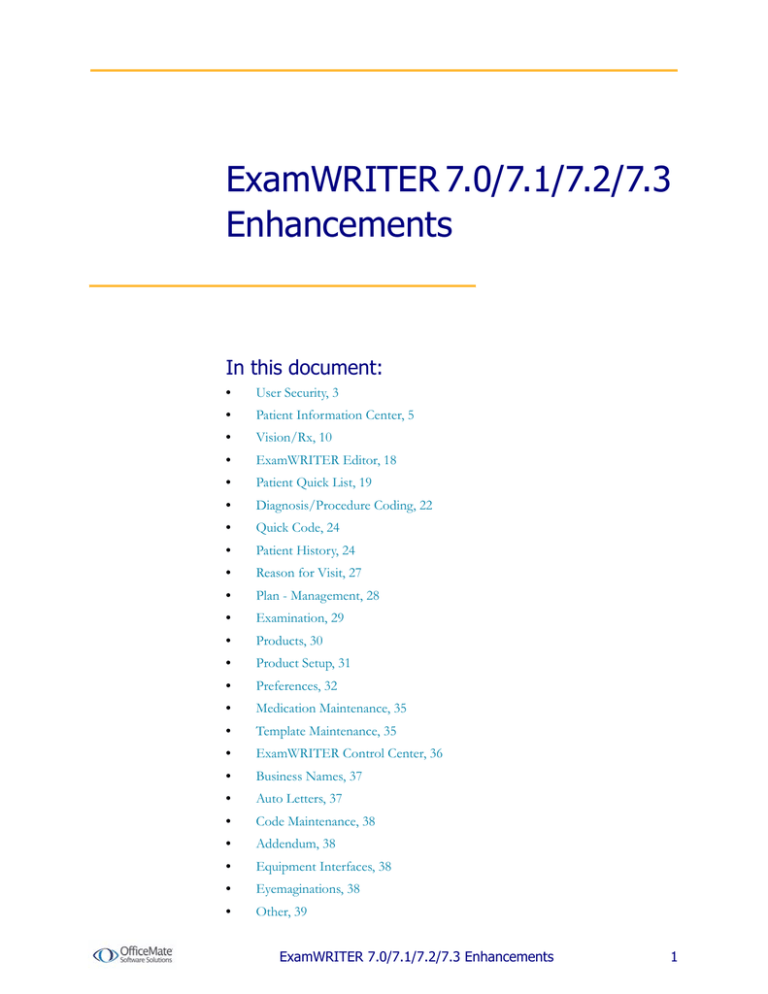 Officemate ExamWriter 7, ExamWriter 7.3, ExamWriter 7.2, ExamWRITER 7.0, ExamWriter 7.1 User manual Officemate ExamWriter 7, ExamWriter 7.3, ExamWriter 7.2, ExamWRITER 7.0, ExamWriter 7.1 User manual
