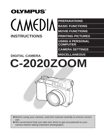 Olympus C-2020 Operating Instructions | Manualzz Olympus C-2020 Operating Instructions | Manualzz