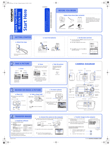 Olympus FE-115 Quick Start Guide | Manualzz