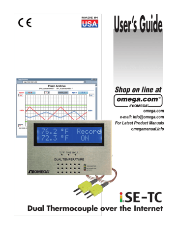 Omega Speaker Systems Dual Thermocouple Over the Internet iSE-TC User's Manual | Manualzz