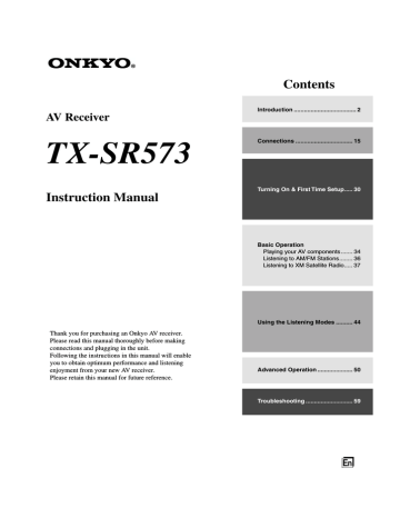 Onkyo TX-SR573 Instruction manual | Manualzz Onkyo TX-SR573 Instruction manual | Manualzz