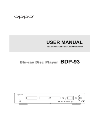 OPPO Digital BDP-93 User manual | Manualzz