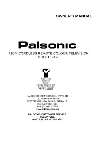 Palsonic 7128 Owner's Manual | Manualzz