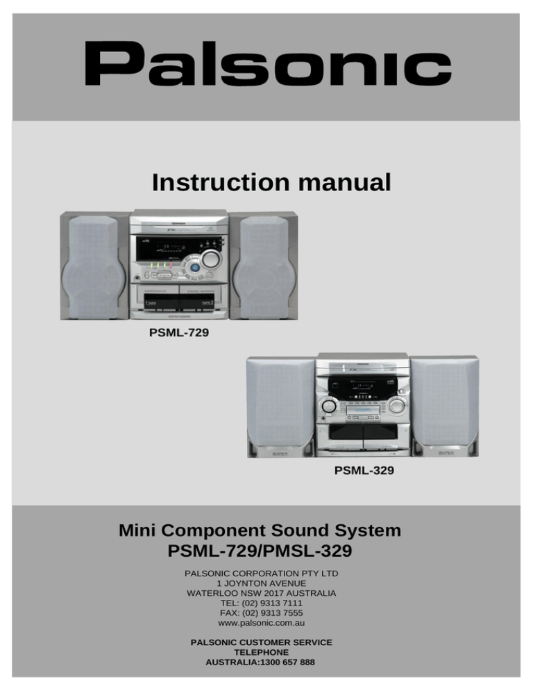 Palsonic PMSL-329, PMSL729, PMSL329 Owner's manual Palsonic PMSL-329, PMSL729, PMSL329 Owner's manual