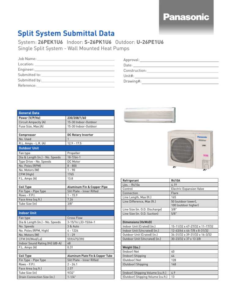 Panasonic 26PEK1U6 Datasheet Panasonic 26PEK1U6 Datasheet
