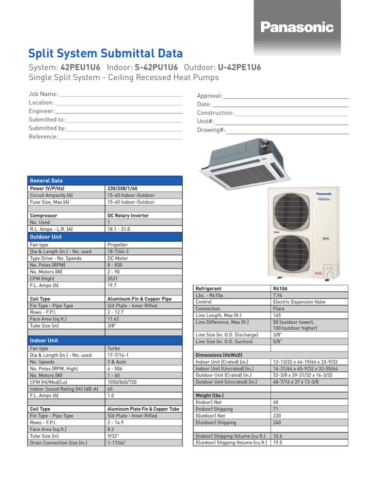 Panasonic 42PEU1U6 Datasheet Panasonic 42PEU1U6 Datasheet