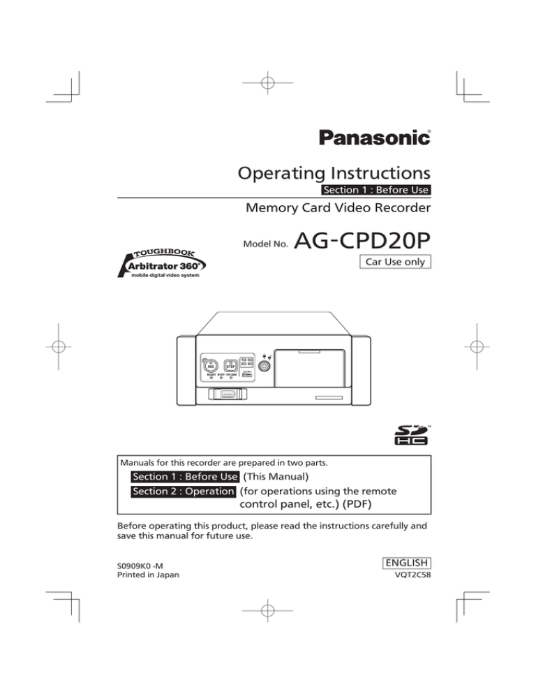 Panasonic Arbitrator 360 Operating instructions Panasonic Arbitrator 360 Operating instructions