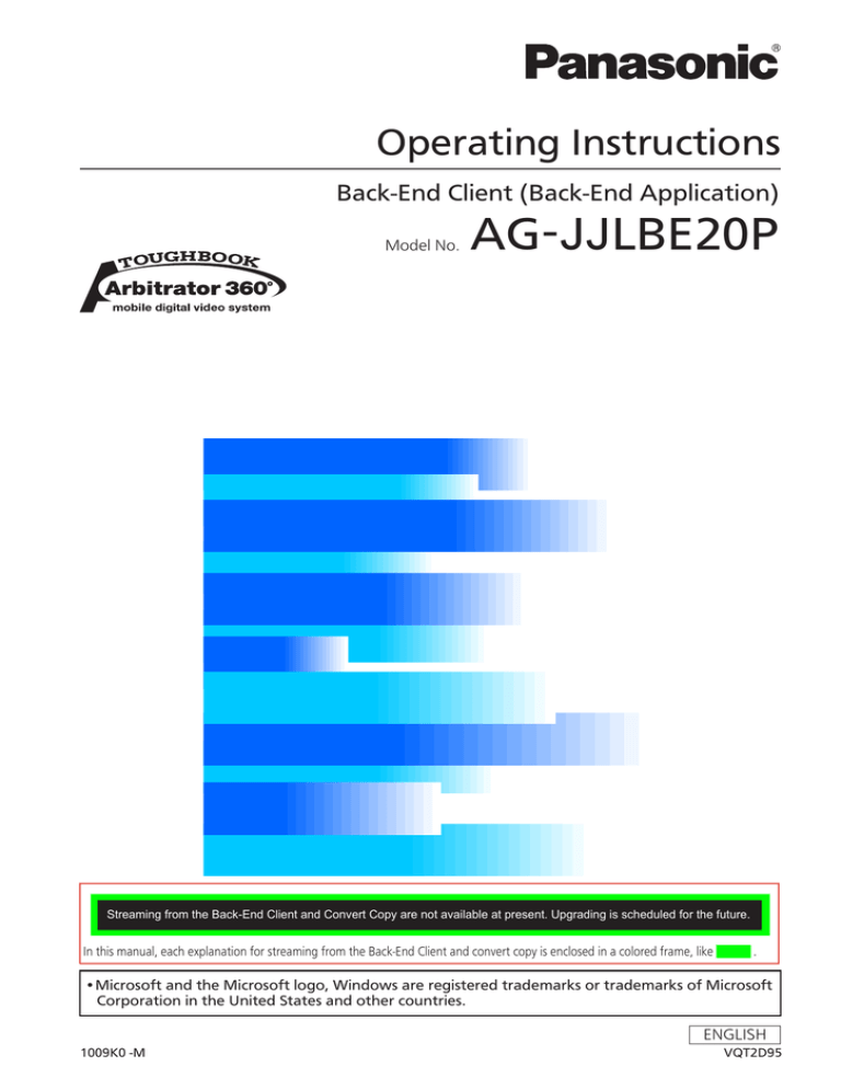 Panasonic Arbitrator 360 Operating instructions Panasonic Arbitrator 360 Operating instructions