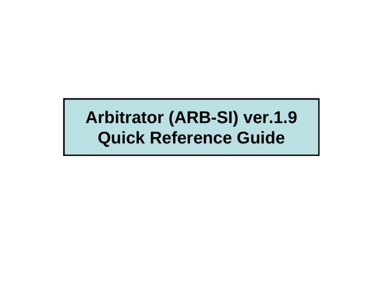 Panasonic Arbitrator 360 Reference guide Panasonic Arbitrator 360 Reference guide