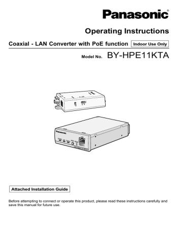 Panasonic BY-HPE11KTA Operating instructions Panasonic BY-HPE11KTA Operating instructions