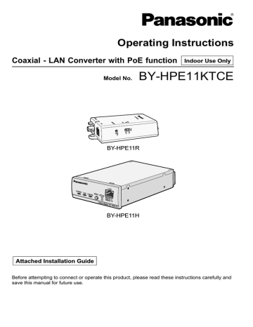 Panasonic BY-HPE11KTCE Operating instructions Panasonic BY-HPE11KTCE Operating instructions
