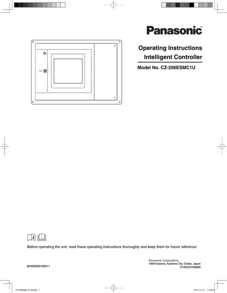 Panasonic CZ-256ESMC1U Installation guide Panasonic CZ-256ESMC1U Installation guide