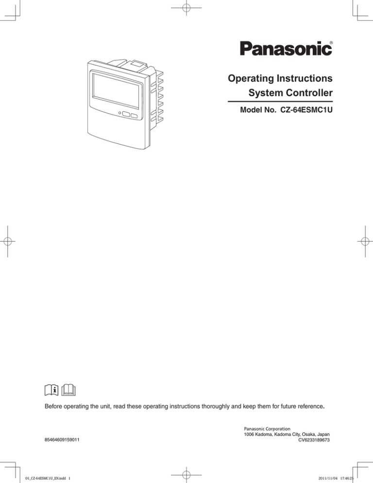 Panasonic CZ-64ESMC1U Operating instructions Panasonic CZ-64ESMC1U Operating instructions