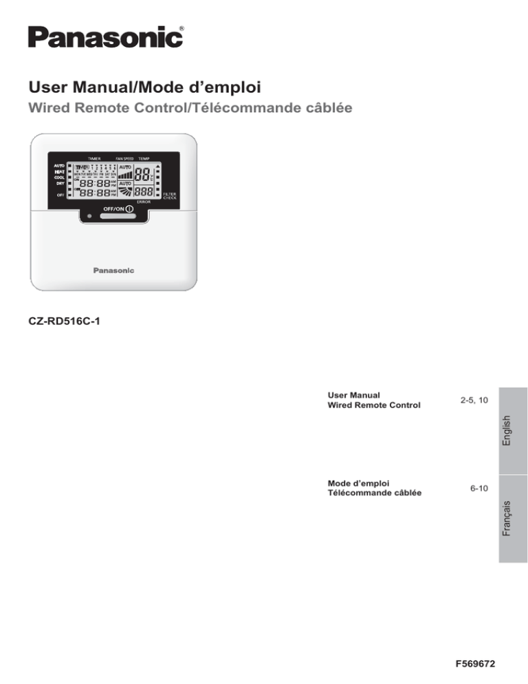 Panasonic CZ-RD516C-1 Operating instructions Panasonic CZ-RD516C-1 Operating instructions