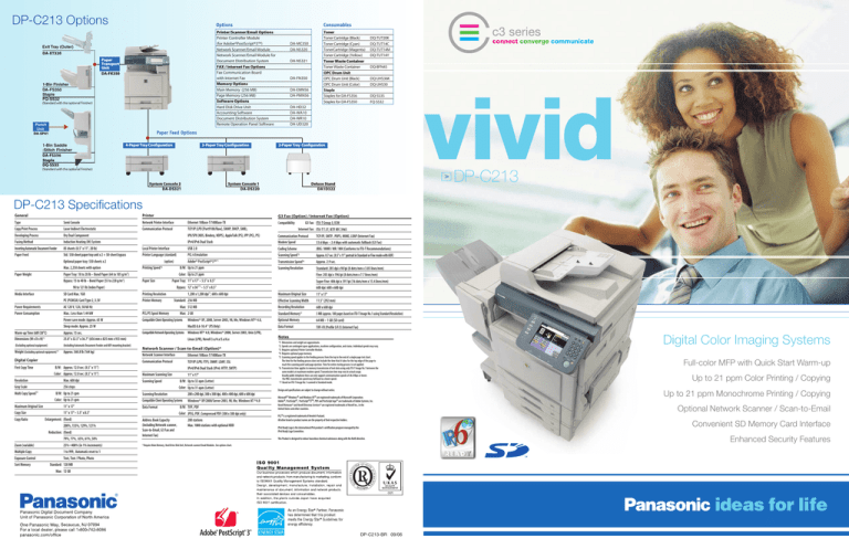 Panasonic DP-C213 Specification Panasonic DP-C213 Specification