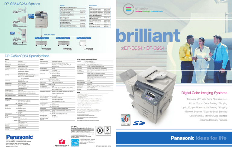 Panasonic DP-C354 Specification Panasonic DP-C354 Specification