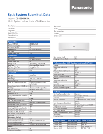 Panasonic E24NKUA Datasheet Panasonic E24NKUA Datasheet