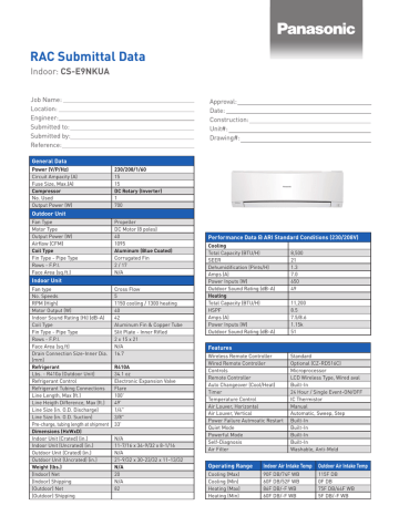 Panasonic E9NKUA Datasheet Panasonic E9NKUA Datasheet