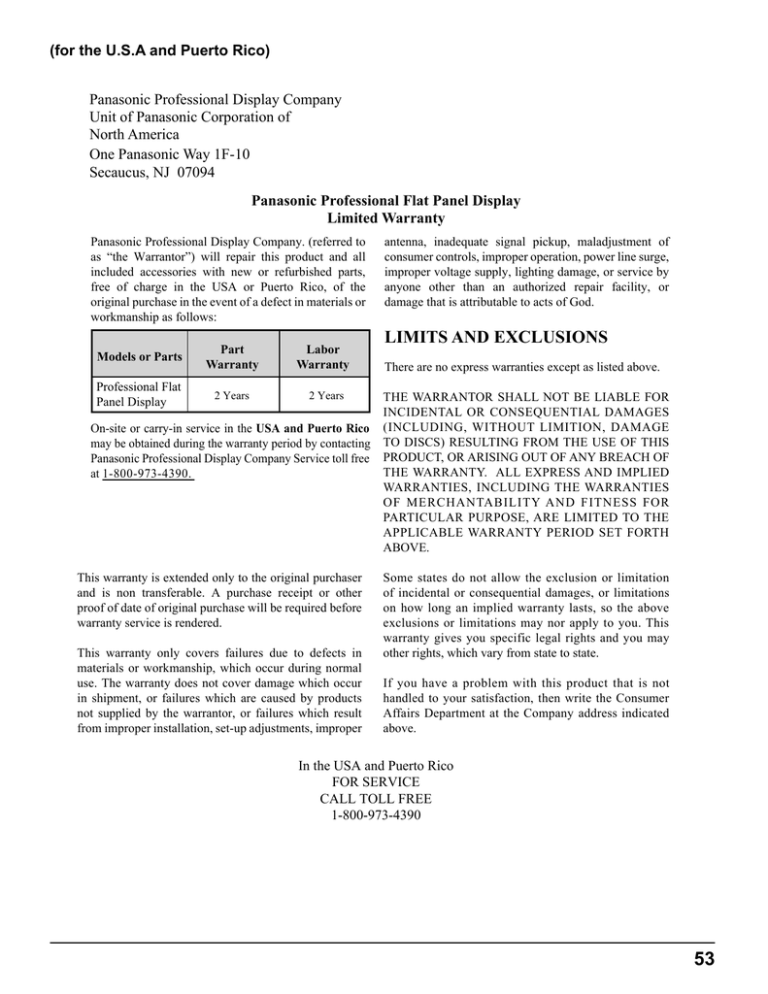 Panasonic EJMLA User manual Panasonic EJMLA User manual
